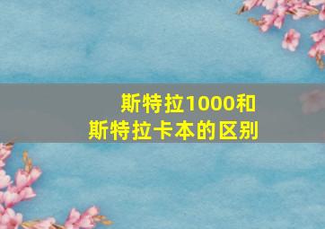 斯特拉1000和斯特拉卡本的区别