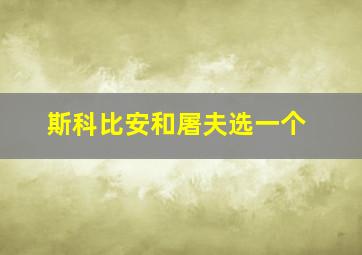 斯科比安和屠夫选一个