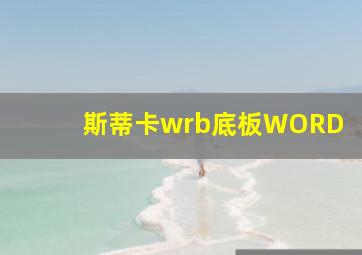 斯蒂卡wrb底板WORD