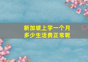 新加坡上学一个月多少生活费正常呢