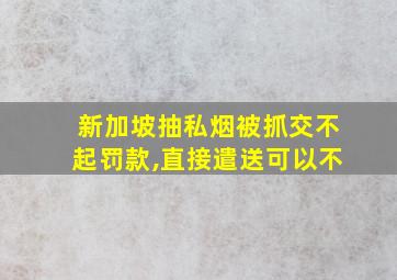 新加坡抽私烟被抓交不起罚款,直接遣送可以不