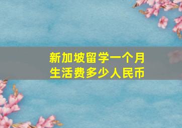 新加坡留学一个月生活费多少人民币