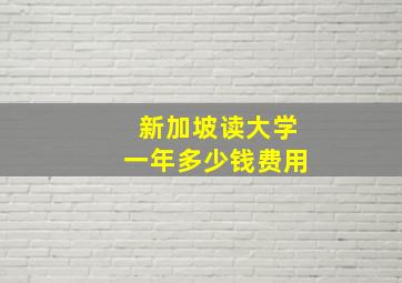 新加坡读大学一年多少钱费用