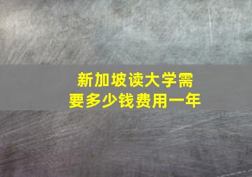 新加坡读大学需要多少钱费用一年