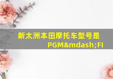 新太洲本田摩托车型号是PGM—FI