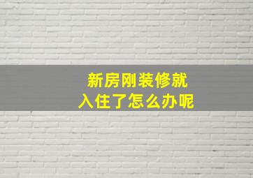 新房刚装修就入住了怎么办呢