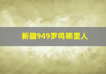 新疆949罗鸣哪里人