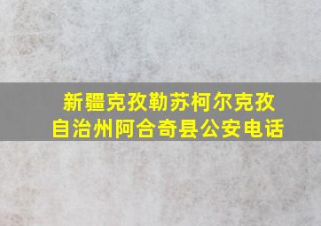 新疆克孜勒苏柯尔克孜自治州阿合奇县公安电话