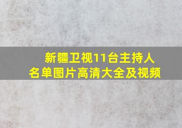 新疆卫视11台主持人名单图片高清大全及视频