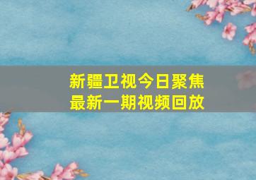 新疆卫视今日聚焦最新一期视频回放