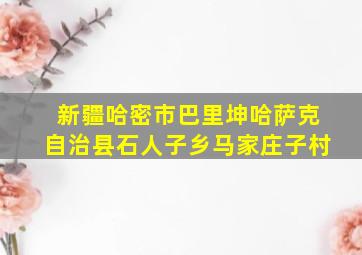 新疆哈密市巴里坤哈萨克自治县石人子乡马家庄子村