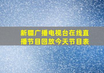 新疆广播电视台在线直播节目回放今天节目表