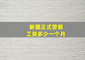 新疆正式警察工资多少一个月