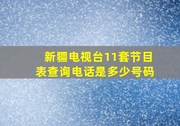 新疆电视台11套节目表查询电话是多少号码