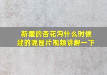 新疆的杏花沟什么时候建的呢图片视频讲解一下