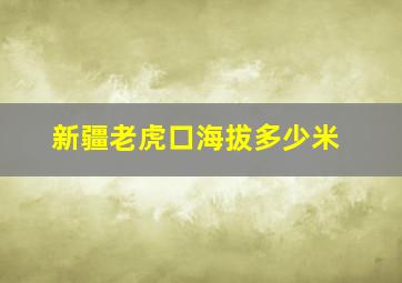 新疆老虎口海拔多少米