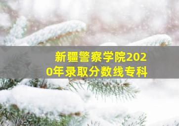 新疆警察学院2020年录取分数线专科