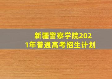 新疆警察学院2021年普通高考招生计划