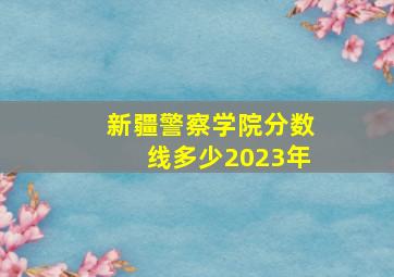 新疆警察学院分数线多少2023年