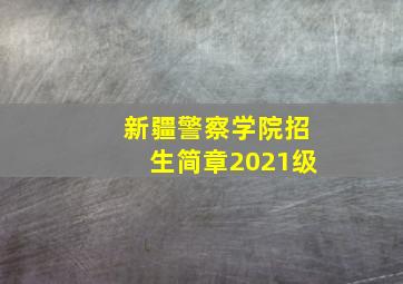 新疆警察学院招生简章2021级