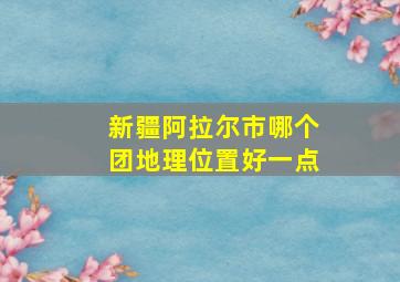 新疆阿拉尔市哪个团地理位置好一点