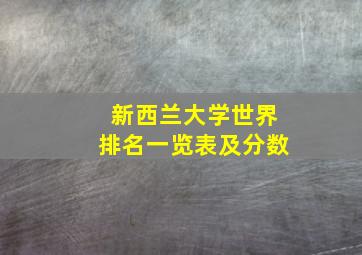 新西兰大学世界排名一览表及分数