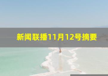 新闻联播11月12号摘要