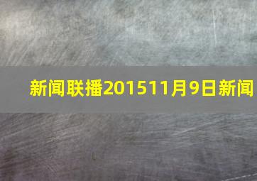 新闻联播201511月9日新闻