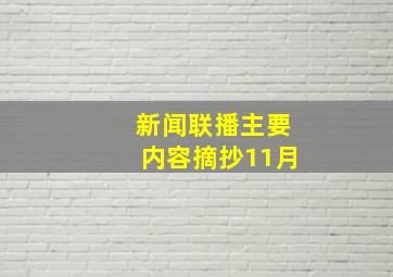 新闻联播主要内容摘抄11月