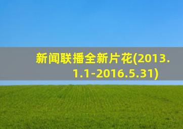 新闻联播全新片花(2013.1.1-2016.5.31)