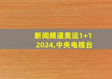 新闻频道奥运1+12024,中央电视台