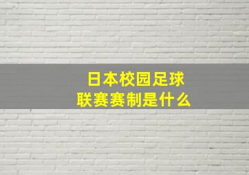 日本校园足球联赛赛制是什么