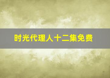 时光代理人十二集免费