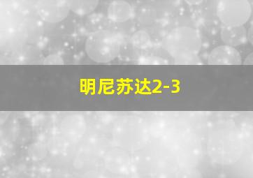 明尼苏达2-3