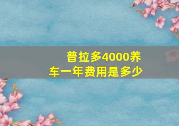 普拉多4000养车一年费用是多少