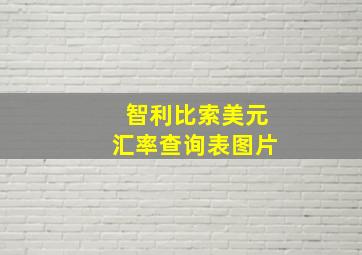 智利比索美元汇率查询表图片