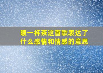 暖一杯茶这首歌表达了什么感情和情感的意思