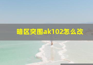 暗区突围ak102怎么改