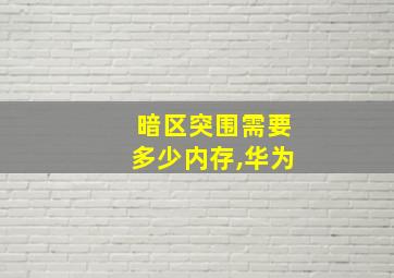 暗区突围需要多少内存,华为