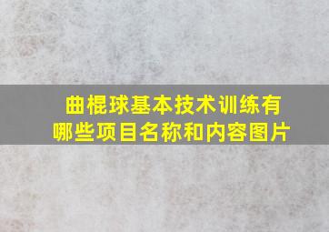 曲棍球基本技术训练有哪些项目名称和内容图片