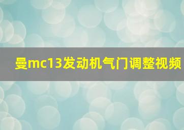 曼mc13发动机气门调整视频