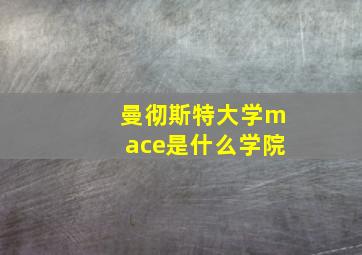 曼彻斯特大学mace是什么学院