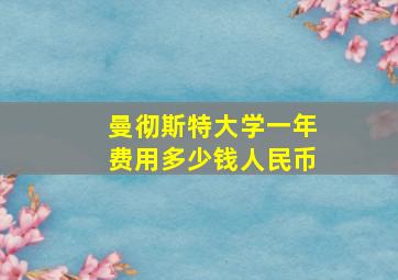 曼彻斯特大学一年费用多少钱人民币