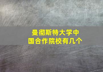 曼彻斯特大学中国合作院校有几个