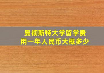 曼彻斯特大学留学费用一年人民币大概多少