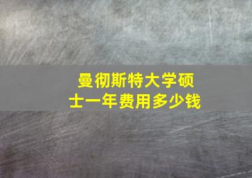 曼彻斯特大学硕士一年费用多少钱