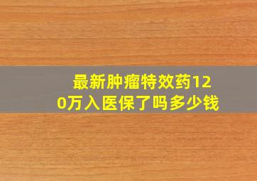 最新肿瘤特效药120万入医保了吗多少钱