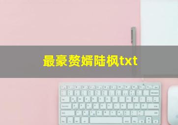 最豪赘婿陆枫txt