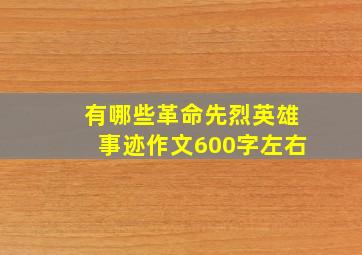 有哪些革命先烈英雄事迹作文600字左右