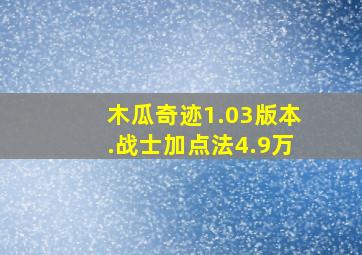 木瓜奇迹1.03版本.战士加点法4.9万